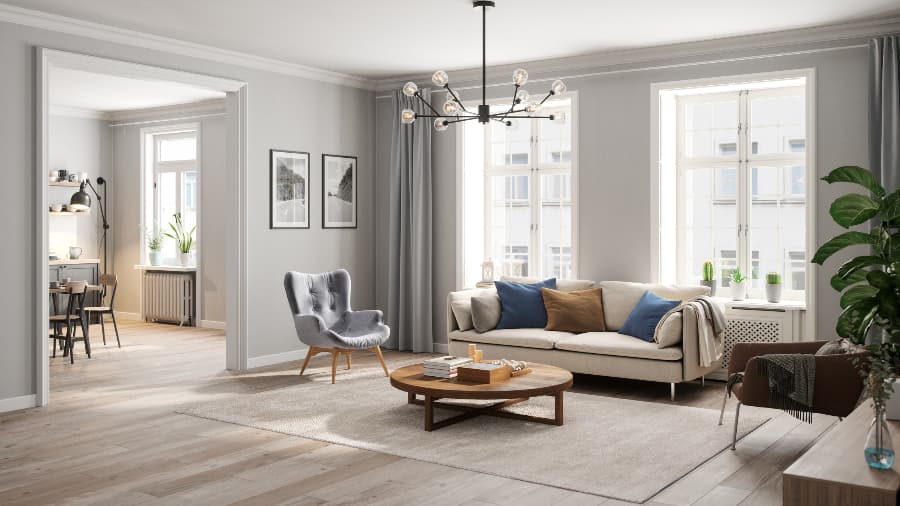 Scandinavian style living room interior